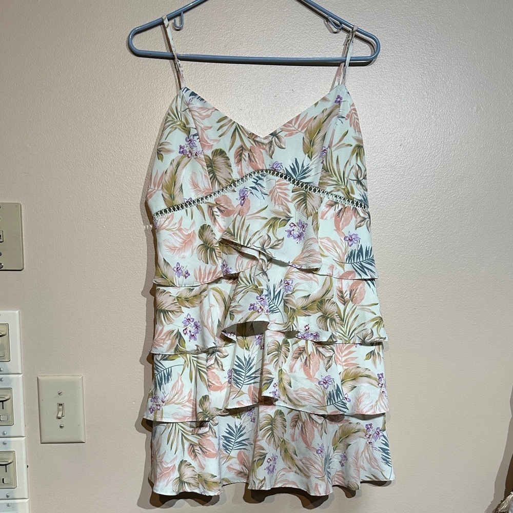 Blue Rain Tropical Floral Mini Dress Francesca’s